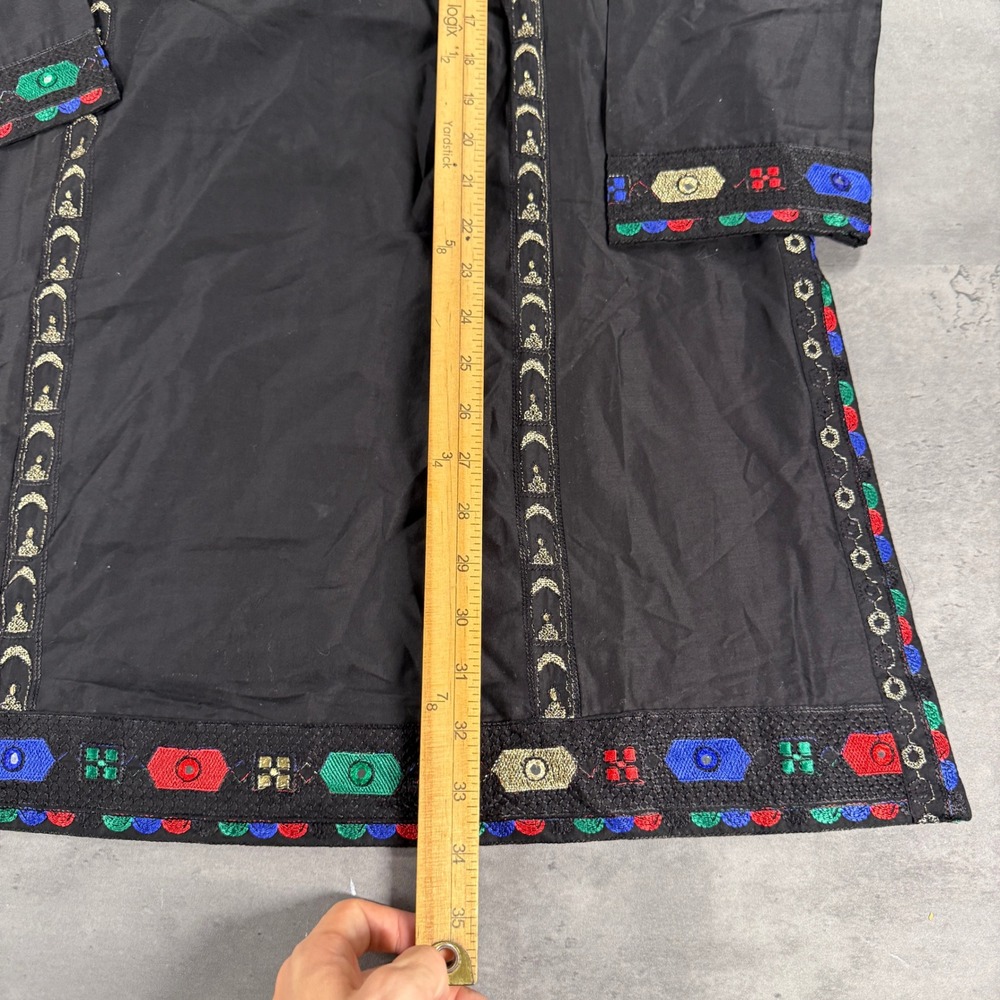 Rang Ja Tunic Pant Set Womens M Black Embroidered Ethnic 2-Piece NEW Pakistani - Picture 6 of 9